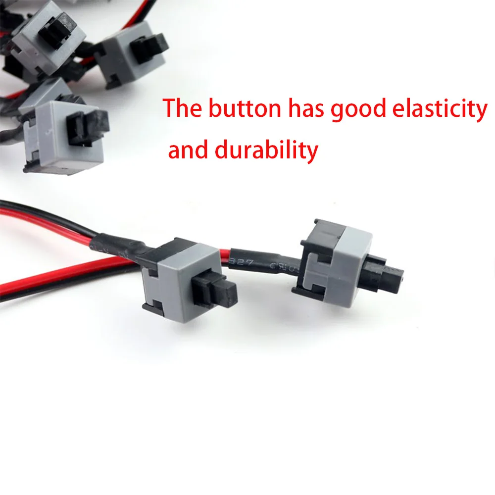 10pcs/lot 50cm Long Power Button Switch Cable for PC Switches Reset Computer Power Momentary Automatically Reset Push Button