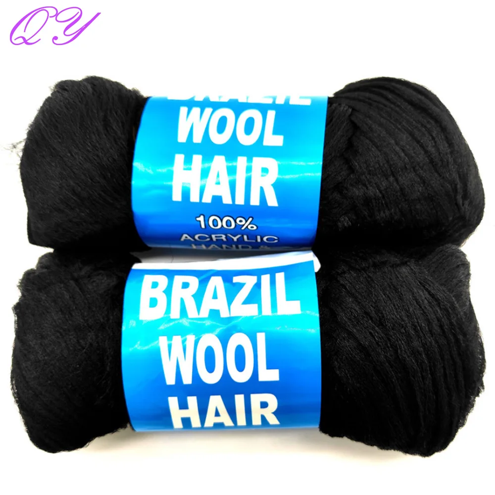 75g/ball Brazilian Wool Hair Braiding African Wig Artificial Low Temprature Synthetic Fiber For Braiding Sengalese Twist Hair