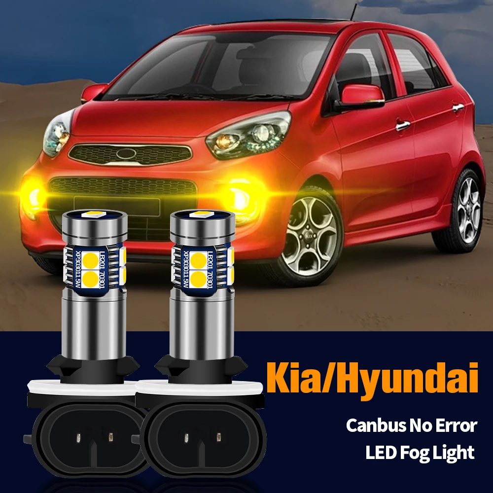 

2pcs LED Fog Light Blub Lamp Canbus No Error 881 H27W For Kia Carens 2 3 Ceed Magentis Picanto Rio Hyundai i10 i20 i30 ix20 ix35