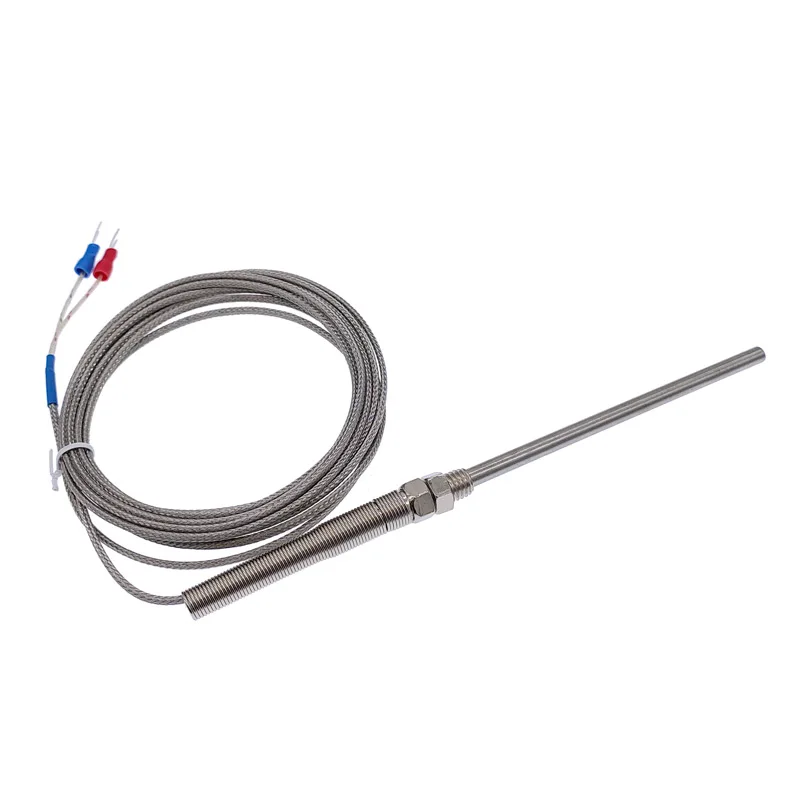 100mm K type thermocouple probe type thermocouple sensor  stainless steel thermocouple 1m 2m 3m 4m 5m cable 0-400℃