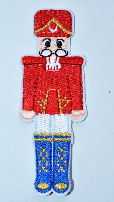 

(5 pcs) Christmas Nutcracker Red Dress Embroidered Iron On Applique Patch ~ British Soldier Standing ( about * cm)