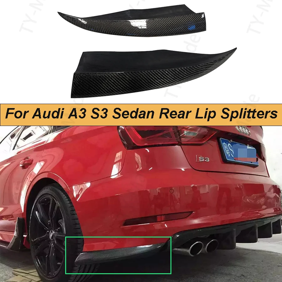 

A3 S3 Carbon Fiber FRP Rear Bumper Lip Side Splitters Aprons For Audi A3 S3 Sedan Sport Style 2014 2015 2016 Not for Standard