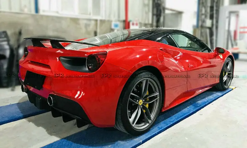 For Ferrari 488 GTB N Type Dry Carbon Glossy Rear Trunk GT Spoiler Wing Lip Part Bodykits