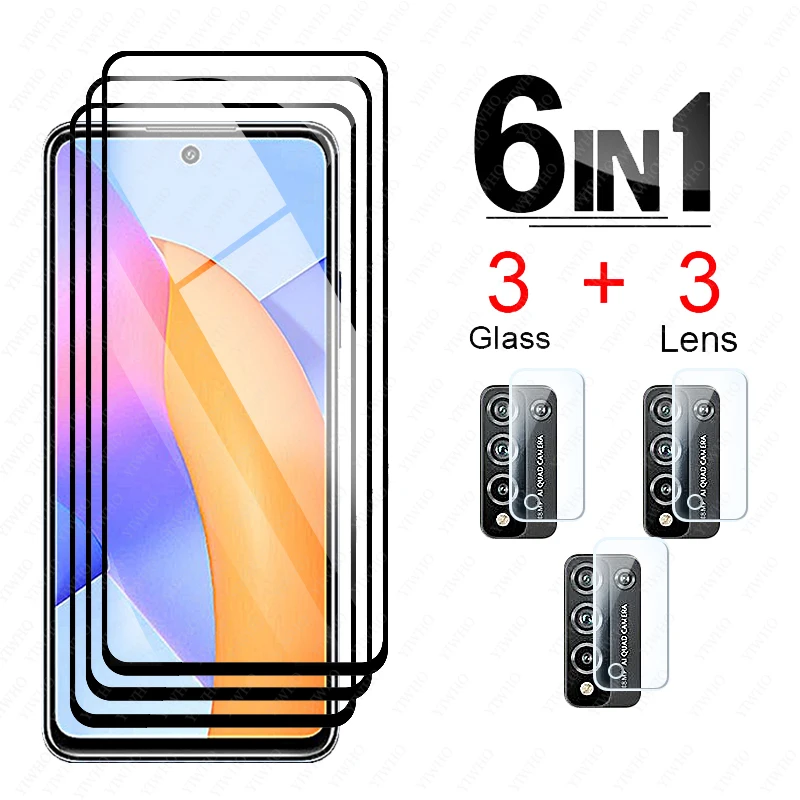 Vidrio Protector para Honor 10X Lite, Protector de pantalla de vidrio templado, película protectora de lente, Honor 10X Light 9x para Honor 10 X Lite