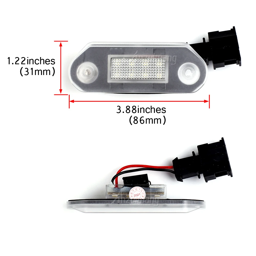 1 Pair For VW Golf MK3 for Skoda Octavia I Auto Illumination Licence Plate Parts LED Car License Number Plate Light Lamp Bulbs