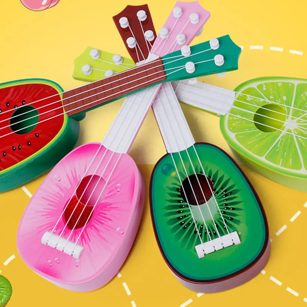 Kids Toys Four-string Simulation Fruit Guitar Bass Toy Can Play Early Education Educational Toys Girls Toy for Children