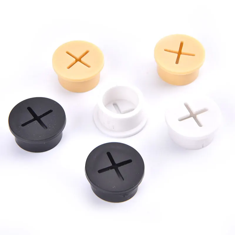 2 pçs cabo de silicone flexível buraco capa cabo de mesa grommet borracha ilhós