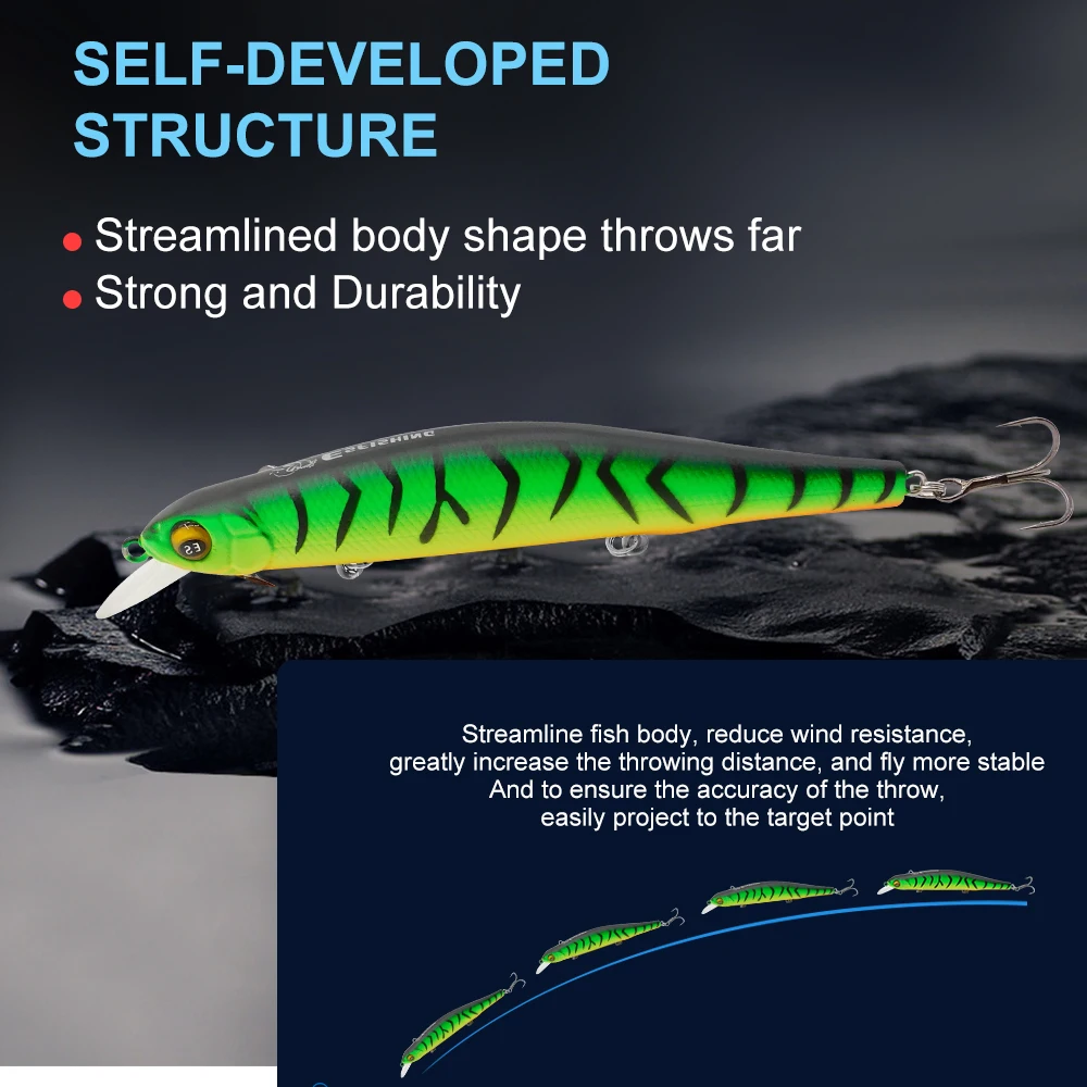 ESFISHING Jerkbait magnetico - Senuelo duro para buceo 0,8-1,2 m