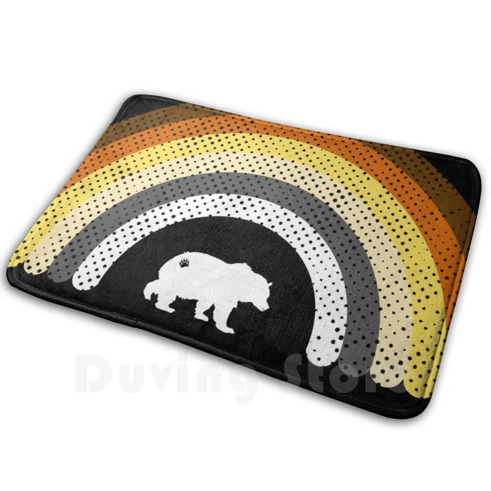 Mens Daddy Bear Rainbow Cave Soft Non-Slip Mat Rug Carpet Cushion Bear Rainbow