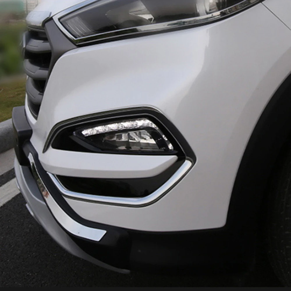 For Hyundai Tucson 2015-2018 ABS Chrome Front Rear Fog light Lamp Cover Trim Foglight Lamp Shade Frame Foglight Bezel Decoration