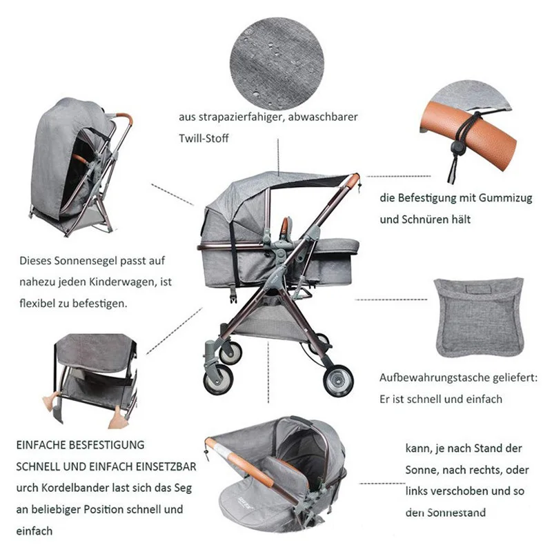 Stroller Awning Accessories UV and Sun Protection Universal Baby Sun Sail Shade Baby Stroller Accessories