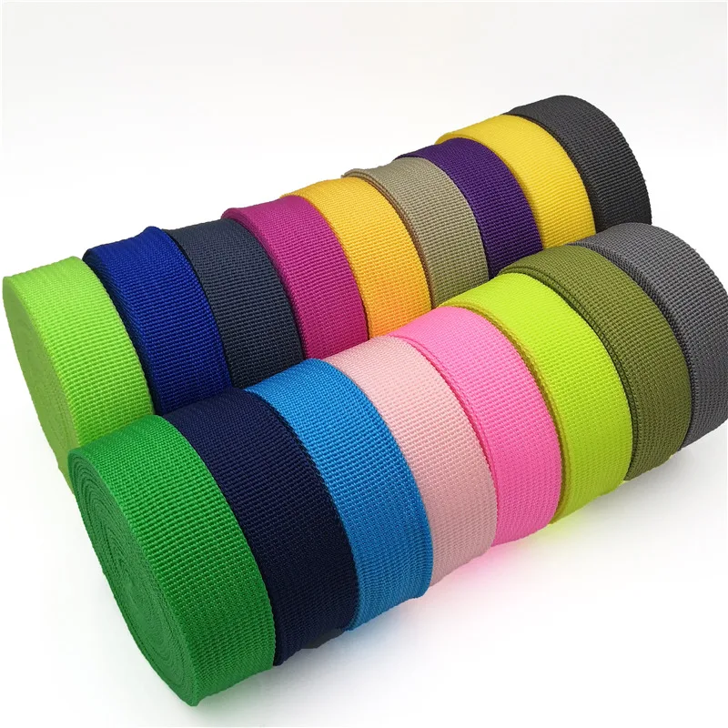 20mm Wide 5 Yards Polypropylene Webbing Light Grey for Bags Sewing Belt Dog Collars Strapping Dark Rose Fruit Green Violet