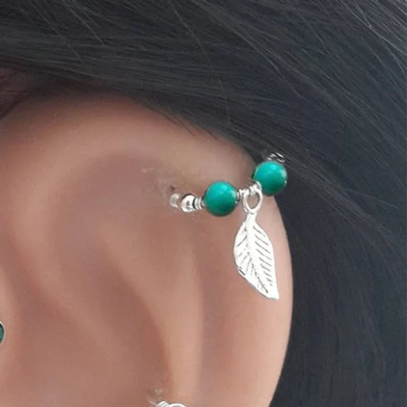 Turquoise Cartilage Earring Cartilage Hoop Earrings TinyTurquoise