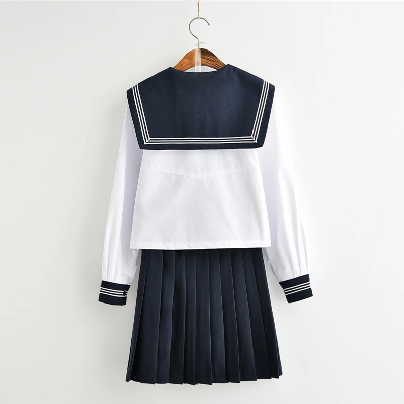 Uniforme da studentessa bianca classe giapponese Navy Sailor uniformi scolastiche studenti vestiti per ragazze Anime COS Sailor JK Navy Suit