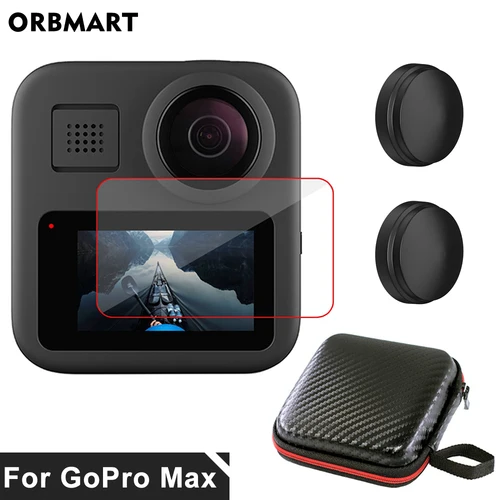 Imagen 1 del producto Funda para GoPro Max 360 Protector de pantalla tapa de lente bolsa protectora para Go Pro Max accesorios carcasa película de vidrio templado