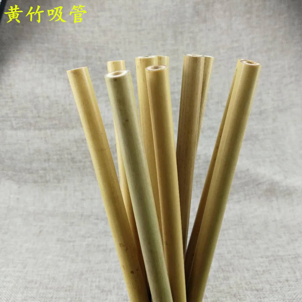 6PCS Natural Bamboo Straws Set Reusable Drinking Straws with free Clean Brush 8 or 9inches Choice Home Bar Drinkware Free Ship