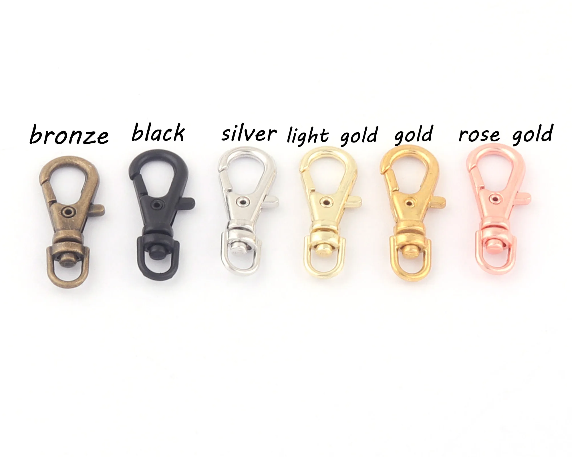 3mm Rose Gold Lobster Mini Swivel Snap Hook Clasps Claw Strap Purse Bag Handbag Push Gate Hook Keychain Clasp Key Ring Finding