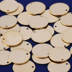 50 Bulk Round Brass Stamping Blanks Diy Jewelry Making Blank Tags with 1.5mm Hole,tibetara® 18 gauge 8mm--20mm different sizes
