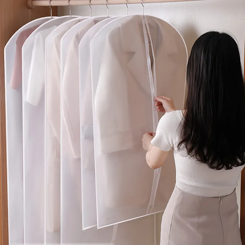 

Household Clothing Dust Cover Wardrobe Coat Storage Cover Hanging-type Suit Protect Waterproof Transparent Organizer Bag