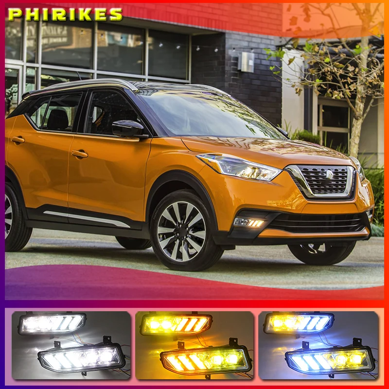 

2PCS For Nissan Kicks 2019 2020 Turning Yellow Signal Relay Waterproof Car 12V LED DRL LED Daytime Running Light