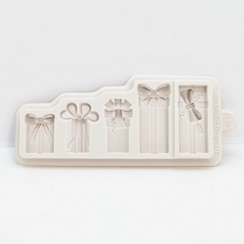 New Christmas Gift Box Silicone Mold Resin Kitchen Baking Tool Pastry Dessert Lace Decoration DIY Cake Chocolate Fondant Moulds