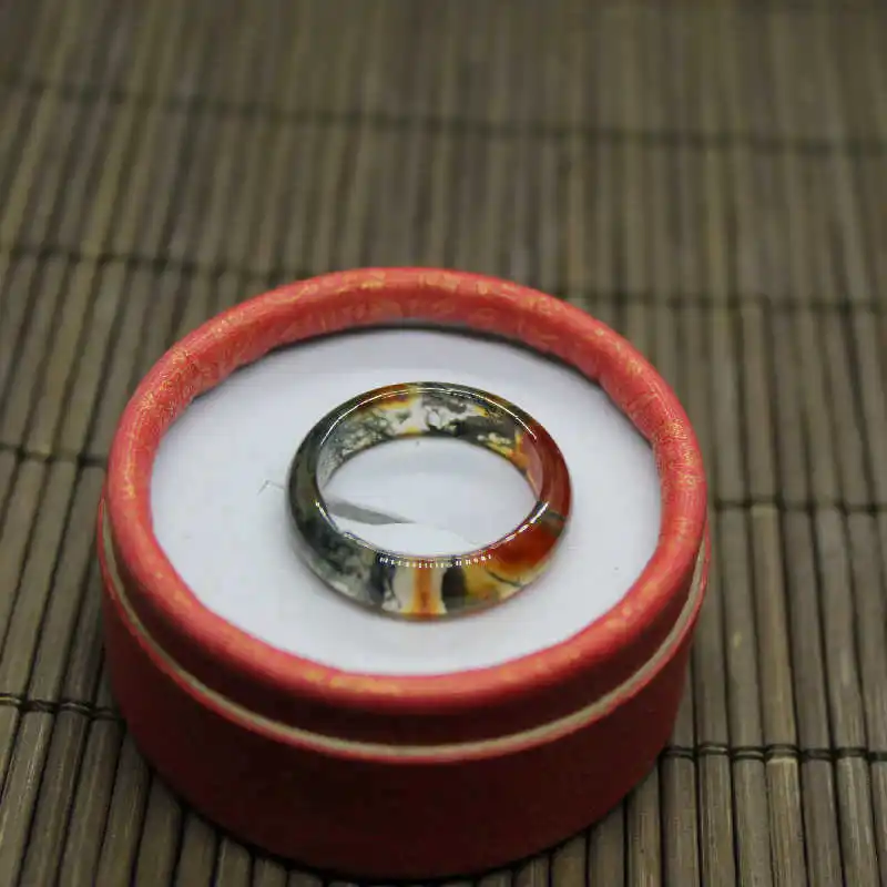 Red & Green Moss Agate Ring Natural Gemstone Jewelry Rings For Women For Man For Gift Wholesale ! image 2