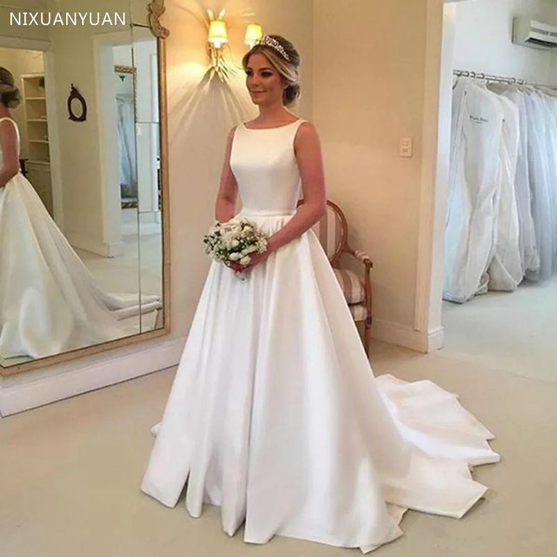 

Robe De Mariee Wedding Dresses 2023 V Back Bridal Wedding Party Dress with Bow Vestido De Noiva Bridal Wedding Gowns