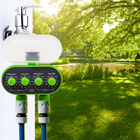 Two Outlet Ball Valve Electronic Automatic Watering Four Dials Garden Water Timer Garden Irrigation System Controller for Garden