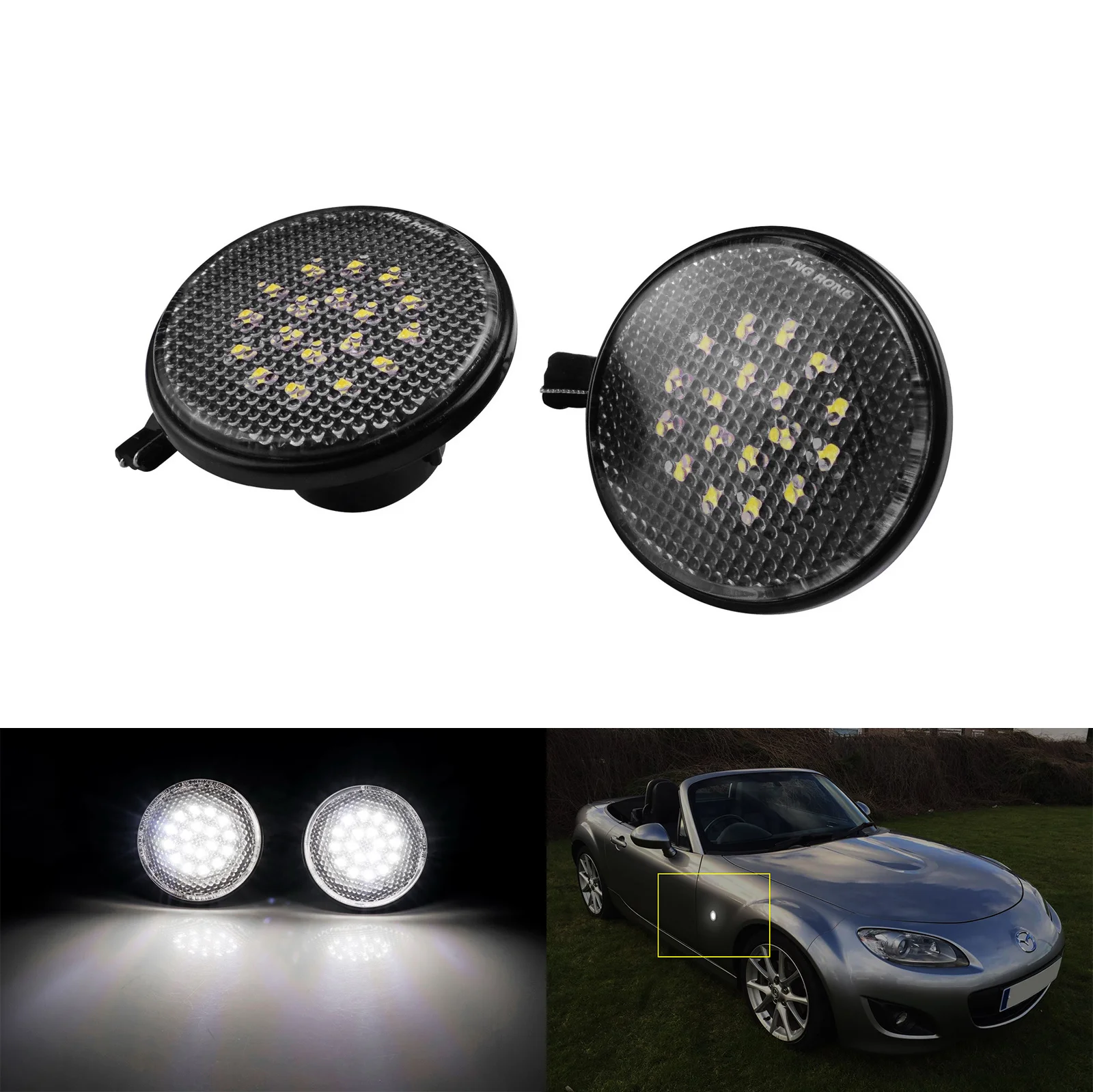 2pcs Side Indicator LED Repeater Light Lamps For Mazda MX5 MK1 MK2 MK3 1990-2015