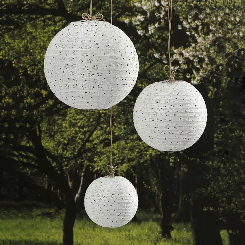 10/15/20/25/30/35/40cm Chinese Hollow Paper Lanterns Round Paper Balls Lamp Wedding Christmas Halloween Party Lampion Decoration