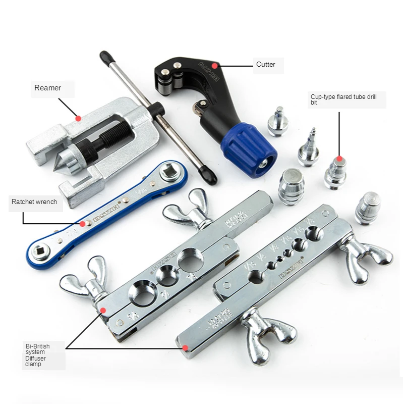 DSZH tubo expansor com cortador Set Tool Kit, cobre tubo expansor, CT-278L, CT-275