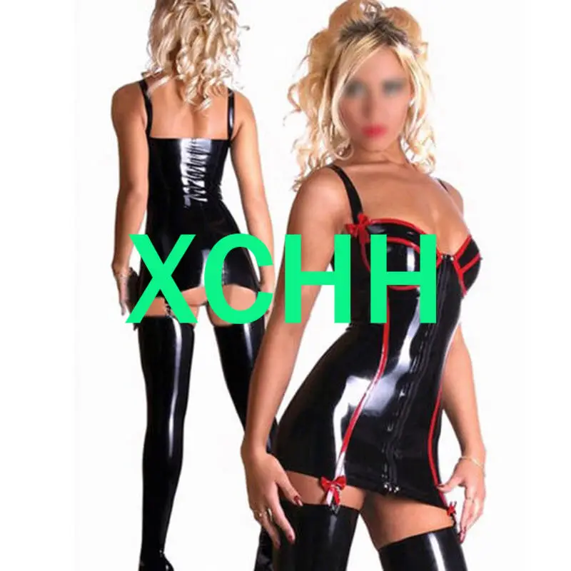 Costume complet Sexy en Latex naturel pour femmes, ensemble Catsuits, hauts et bas d'halloween pour femmes