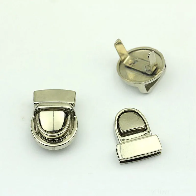 10Pc Metal Press Push Lock Tongue lock Bag Briefcase Spring Lock Snap Decorative Clasps Closure Leather Craft Hardware Accessory