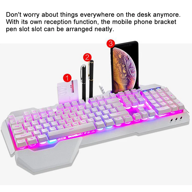 Mechanical Feeling Gaming LED Backlit Keyboard and Optical Mouse ,16 kinds of LED light,26 Keys No Conflict Keyboard For Gaming