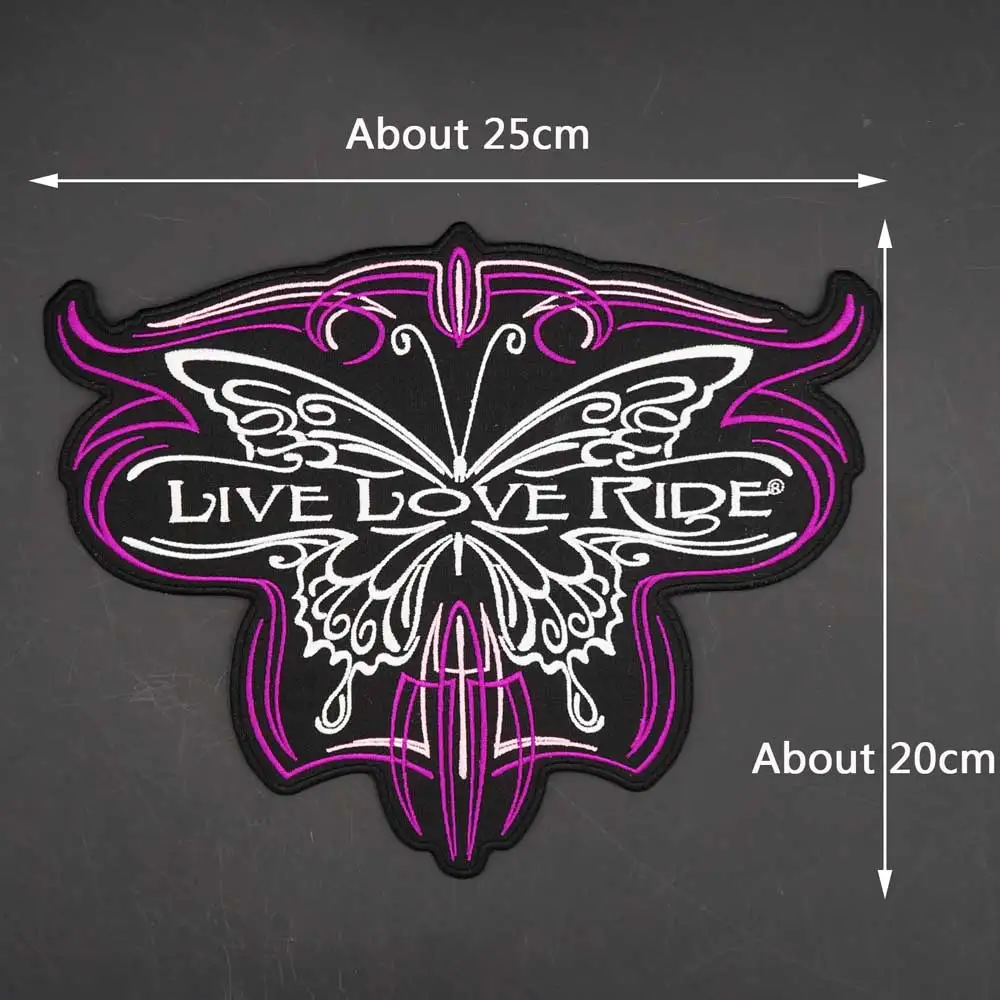 Butterfly Live Love Ride Embroidery Patches Clothes Stickers Apparel Accessories Badge