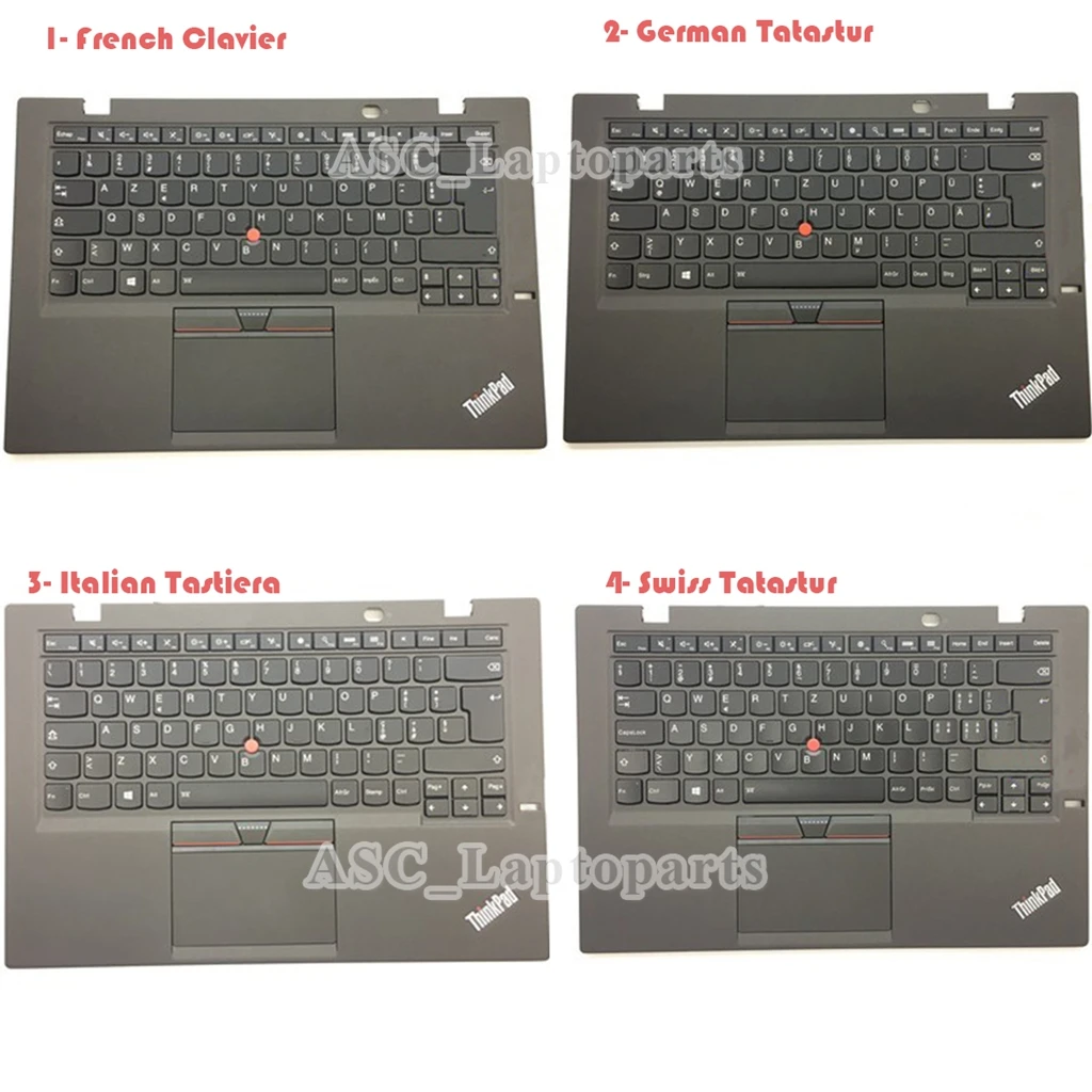 

New German French Italian Tatastur Keyboard for LENOVO Thinkpad X1 Carbon 3rd 2015 & Palmrest Top Cover Case & Touchpad , Black