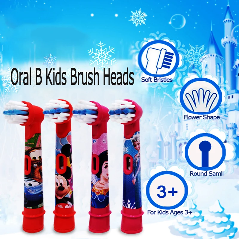 Original Oral B Replacement Brush Heads Cartoon for Oral B Kids Electric Toothbrush Children Soft Bristles Replaceable Nozzles