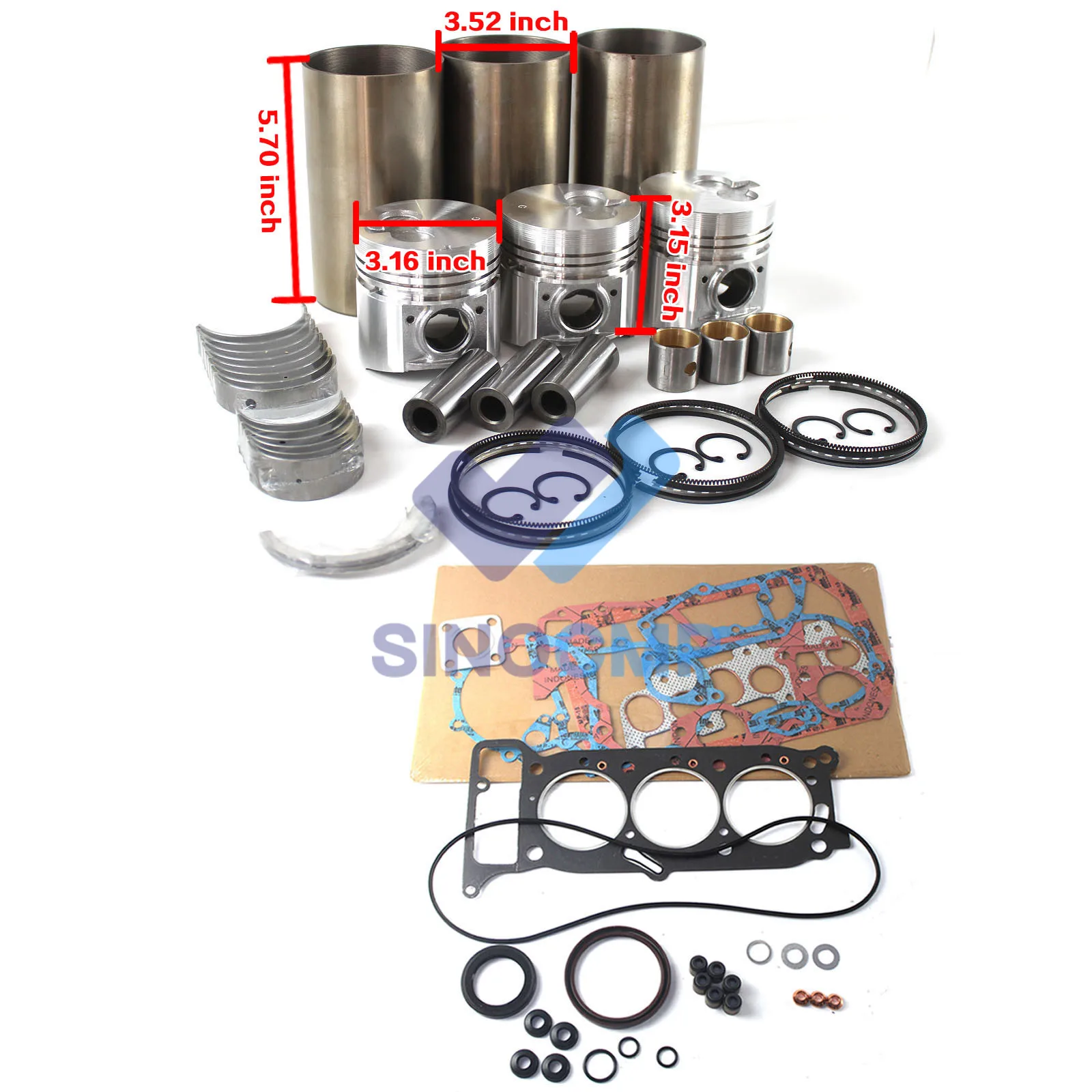 

3KR1 3KR1-EA14 Engine Rebuild Kit For ISUZU Sumitomo Hitachi Excavator