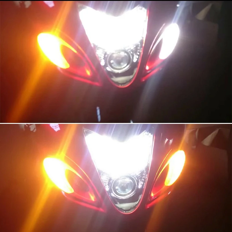 iJDM Complete White/Amber Switchback LED Lighting Conversion Kit Compatible For Suzuki Hayabusa GSX1300R Front Turn Signal Lamps