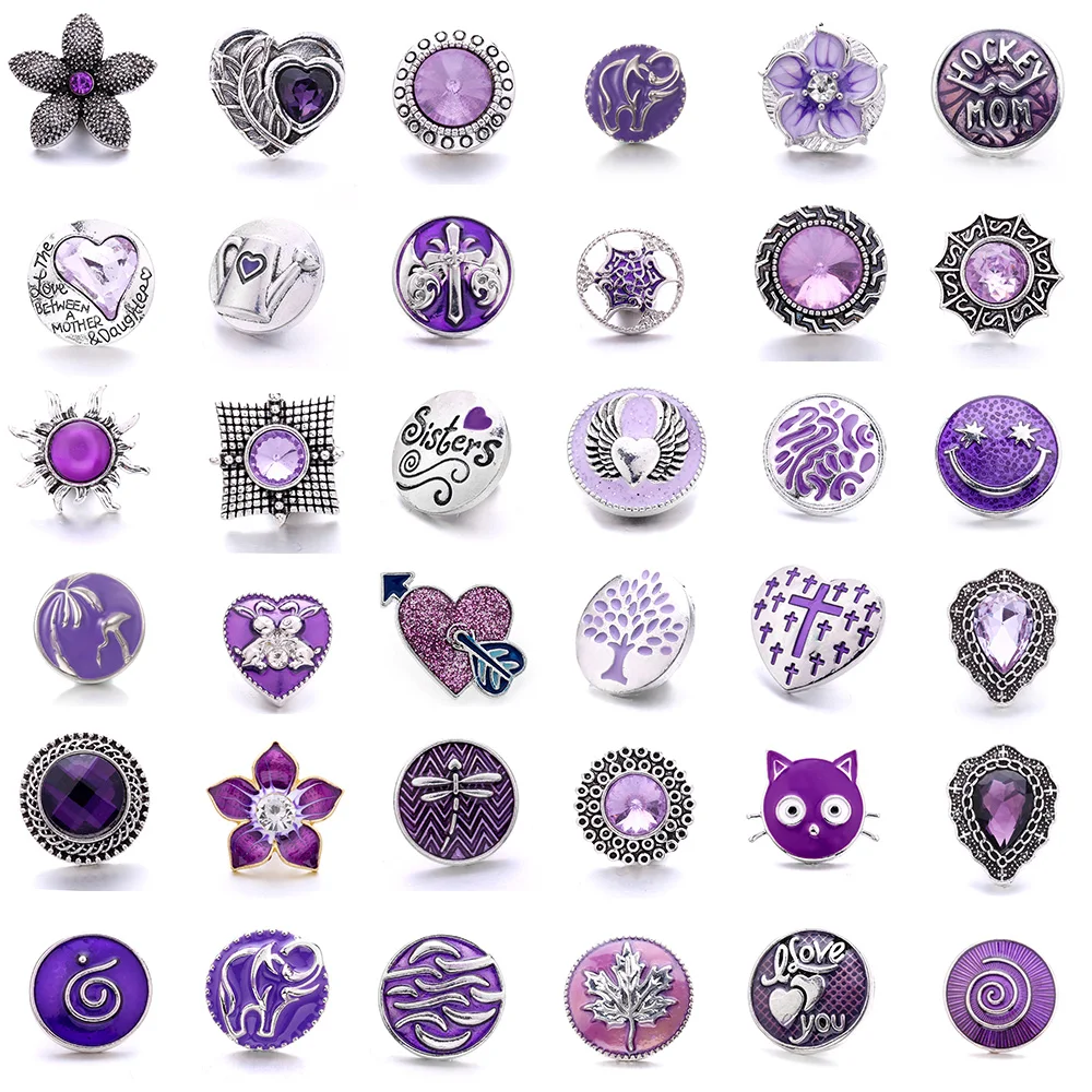 5pcs/lot New White Snap Jewelry 18mm Snap Buttons Animal Owl Butterfly Elephant Ginger Button Charm Women Fit Snap Bracelet