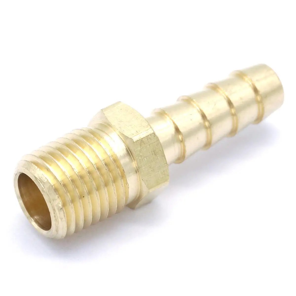 

1/4" NPT Male x 5/16" Hose Barb Tail Brass Fuel Fitting Connector Adapter