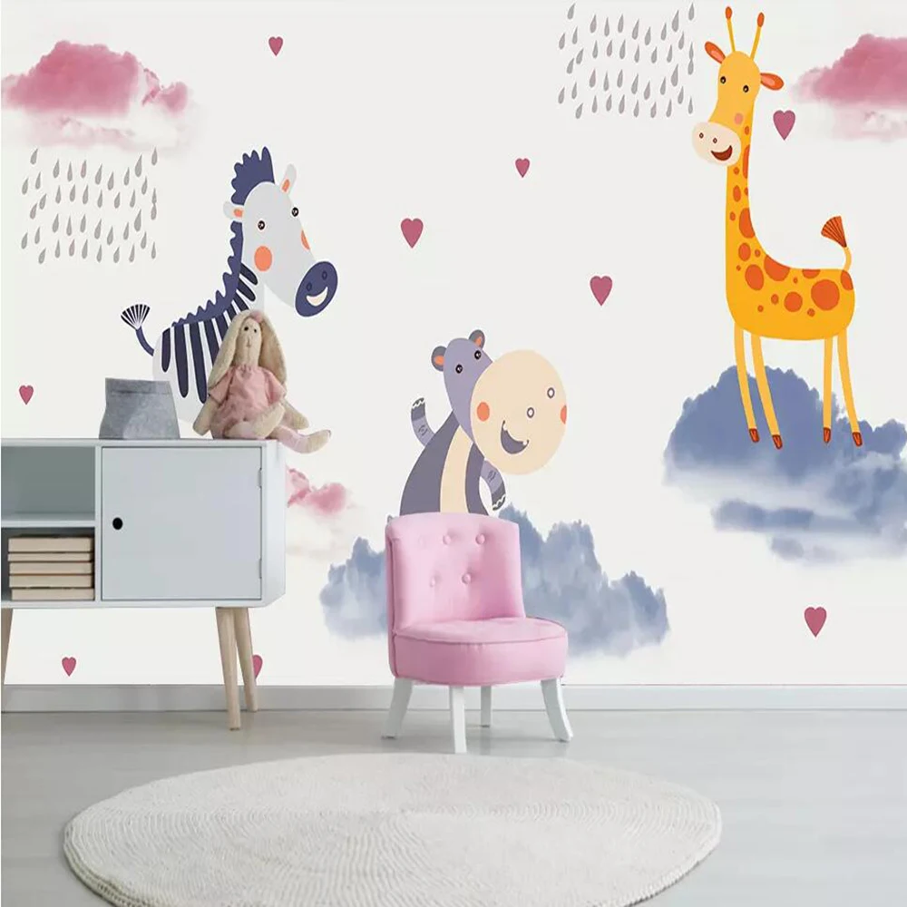 

Milofi custom 3D wallpaper mural Nordic cartoon animal children room background wall paper mural decoration wallpaper mural