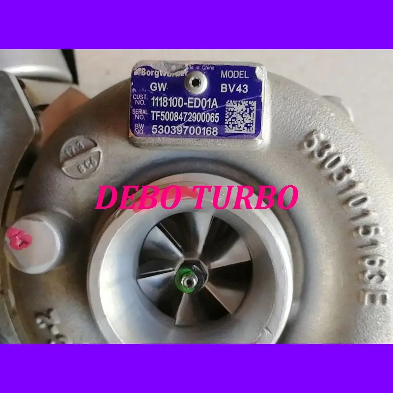 NEW GENUINE BORGWARNERS BV43 53039880168 1118100-ED01A Turbo Turbocharger FOR  Great Wall HAVAL H5 SUV GW4D20 2.0LD 103KW