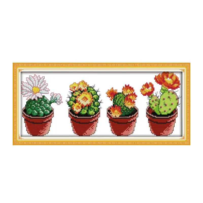 Schne kaktus kreuz stich kit zhlen gedruckt 18ct 14ct 11 baumwolle faden  stickerei DIY handgemachten hand multi bilder - AliExpress 15