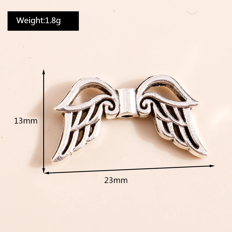 Leslie 20pcs 23*13mm Tibetan Accessories Flying Angel Wings Connectors Beads for Necklaces Bracelet Pendants Jewelry Making