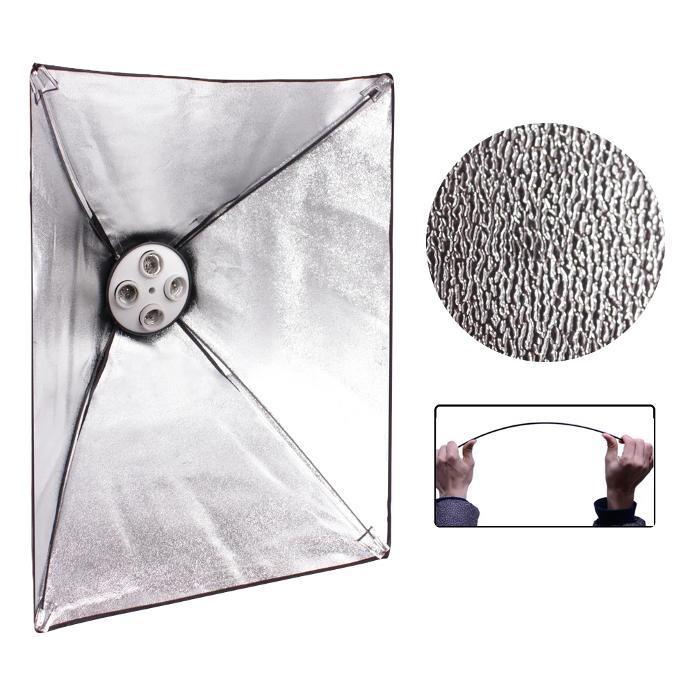 E27ランプホルダー付きソフトボックス照明キット、写真スタジオ用ソフトボックスアクセサリー