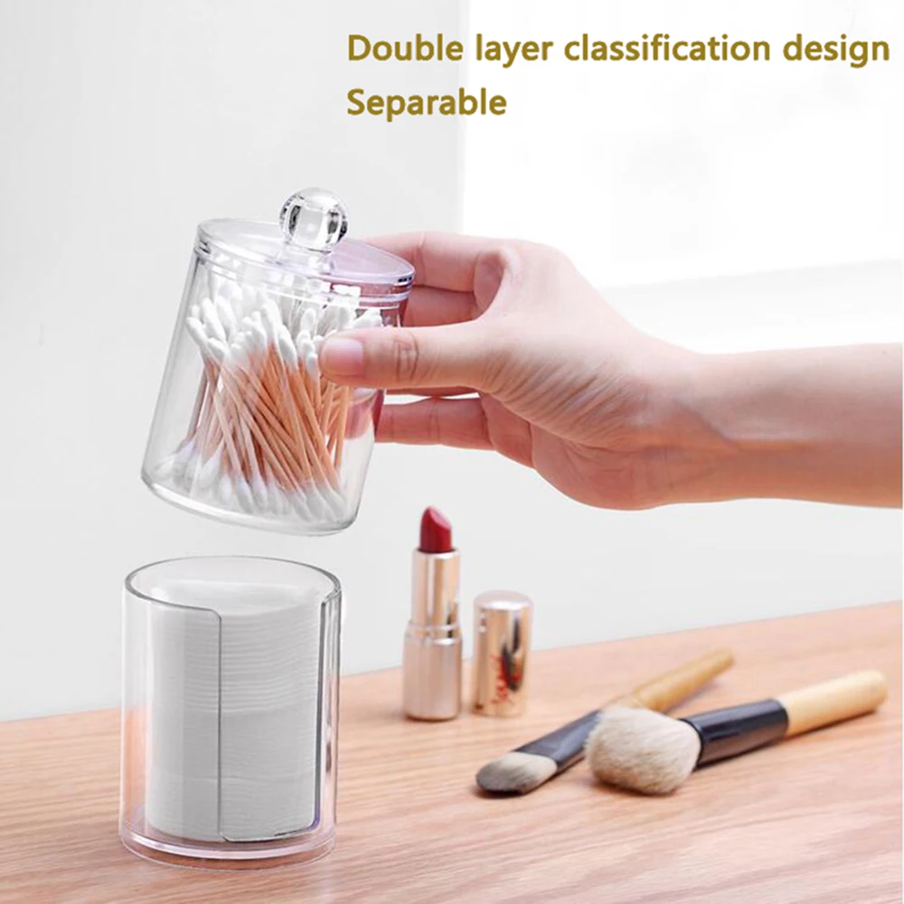 Barattoli da farmacia in plastica 2 in1 scatola portaoggetti per tampone di cotone contenitore per Organizer da bagno per banconi da cucina e da bagno