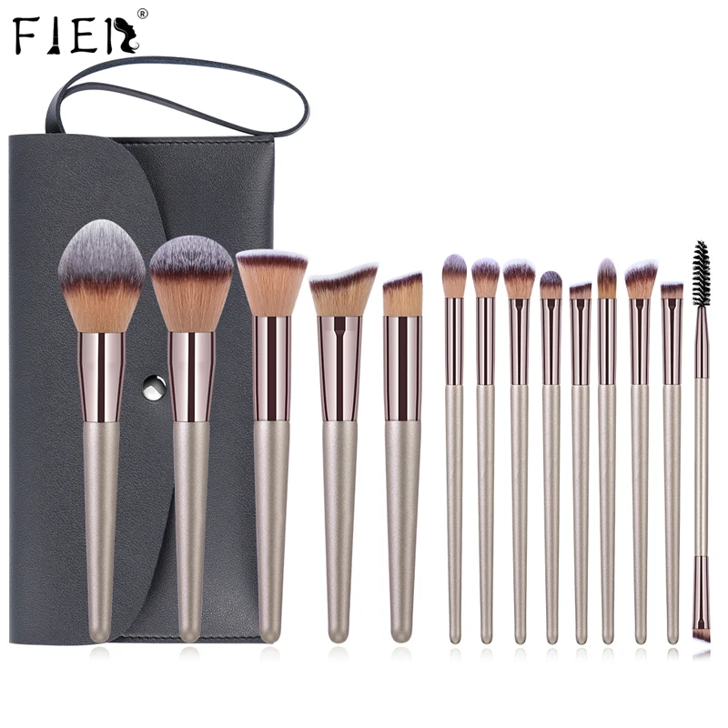 

FJER Champagne makeup brushes set for cosmetic foundation powder blush eyeshadow blending make up brush beauty tool