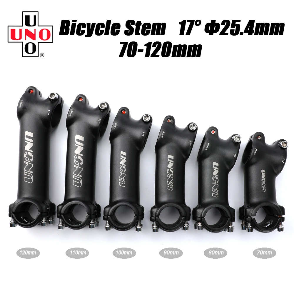 UNO 25.4mm Stem Mtb Bicycle Handlebar Stem 7 17 35 Degree Ultralight MTB Power Bike Table Mountain Road Bicycl Handlebars Stem