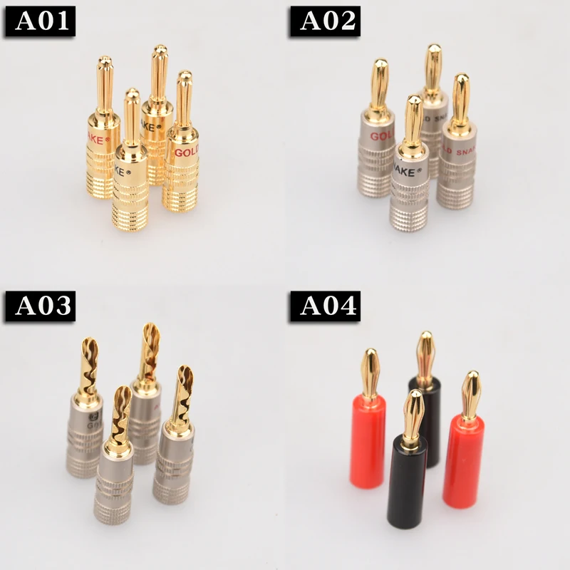 HIFIDIY LIVE 4 Stück/Set 4 mm reines Kupfer vergoldeter Bananenstecker-Anschluss für Audio-Video-Lautsprecher-Adapter, Terminal-Anschluss-Set – Detail 7